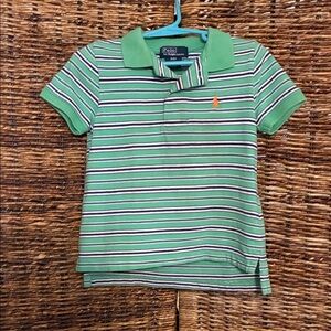 Polo by Ralph Lauren Kids Green, Navy and White Striped Polo